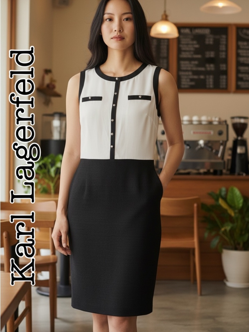 New Karl Lagerfeld Sleeveless Pencil Dress Size 10